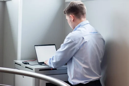 man using laptop