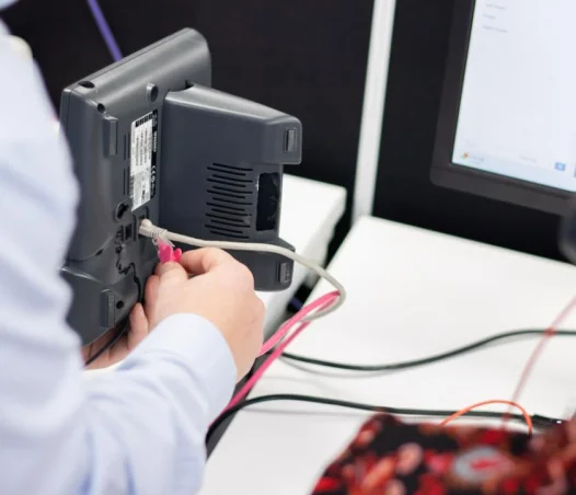 man installing handset
