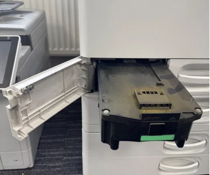 Inception - Replacing the Waste Toner Bottle in a floor-standing printer
